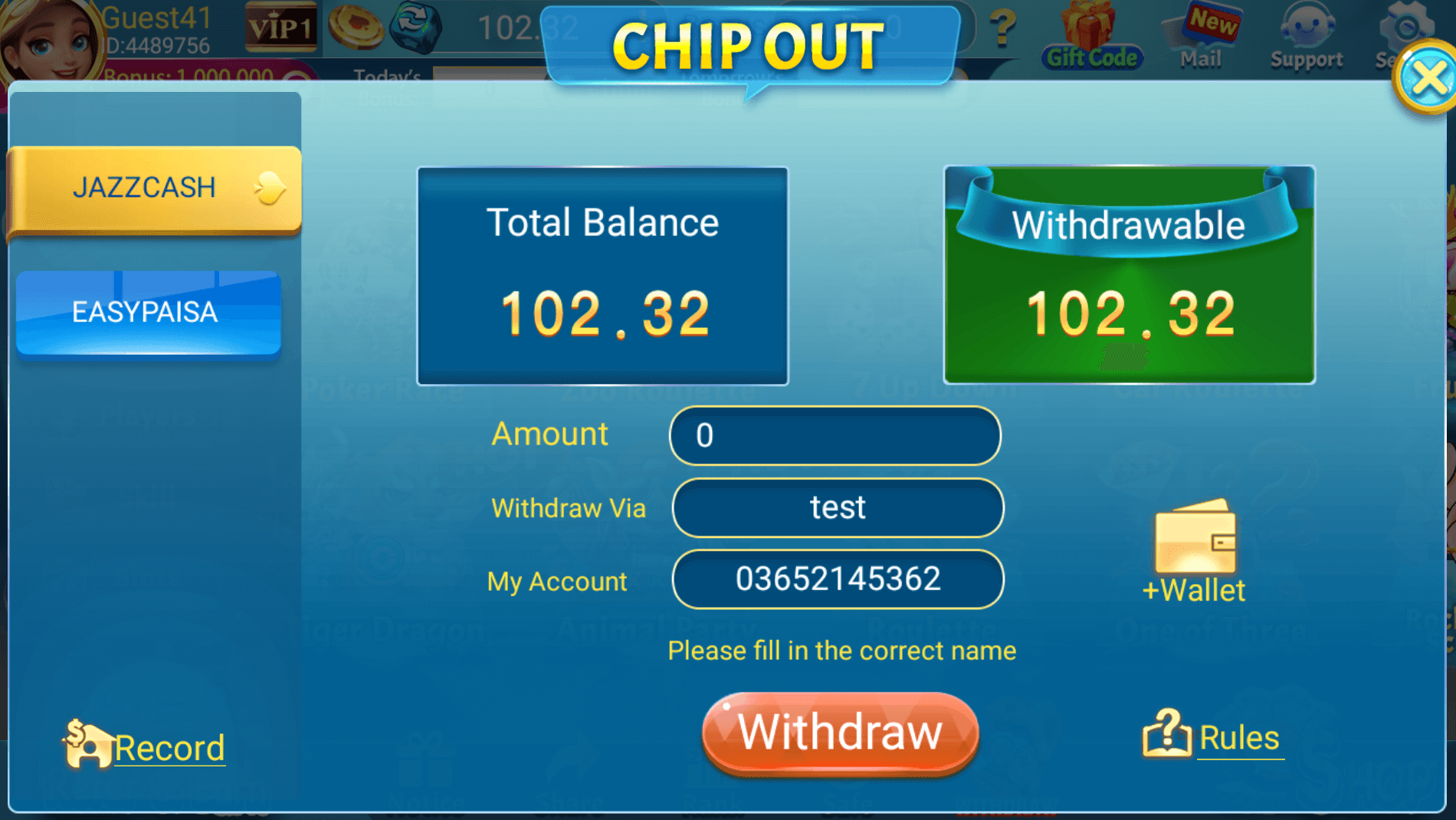 3Patti Blue Fast Chipout and withdrawals